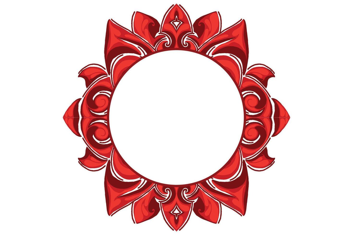 Red Orament Frame Border Vector For Decoration Design