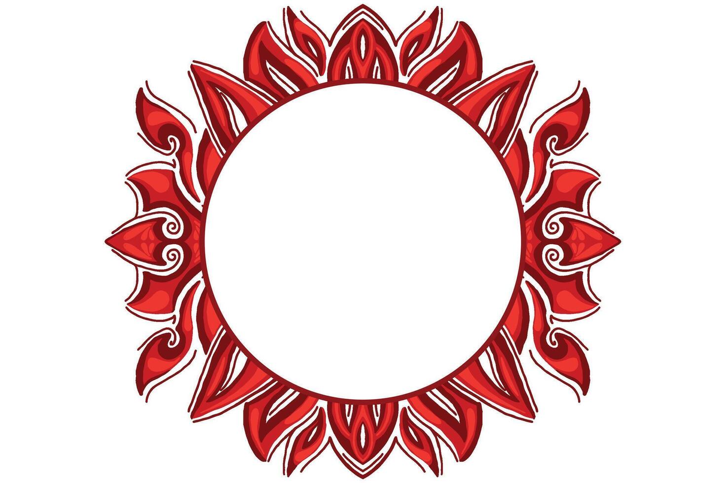 Red Orament Frame Border Vector For Decoration Design