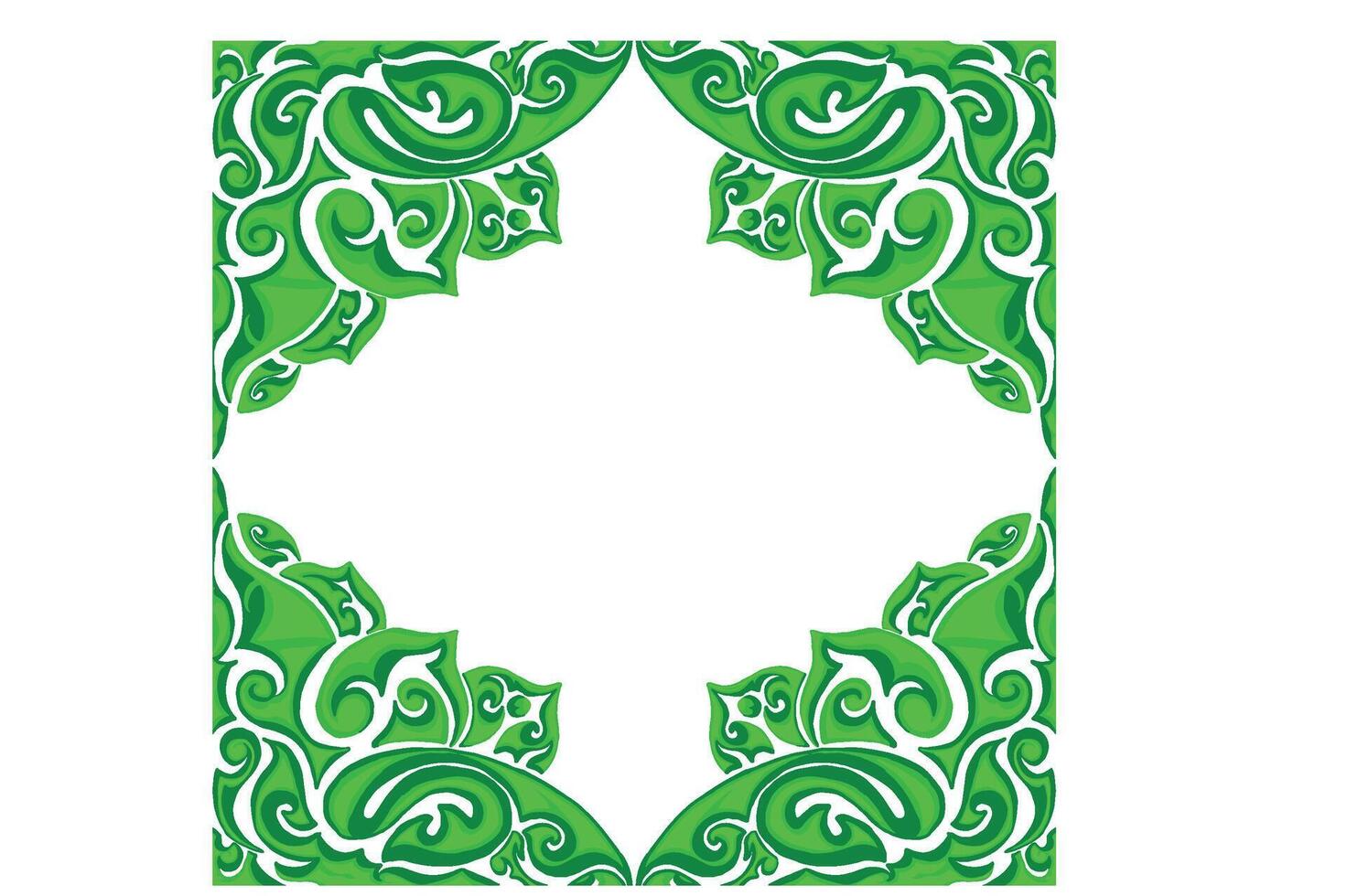 Green Ornament Frame Border Vector Design For Decoration