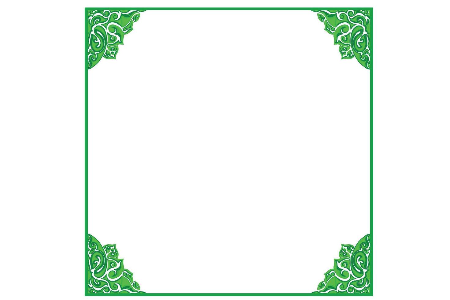 Green Ornament Frame Border Vector Design For Decoration