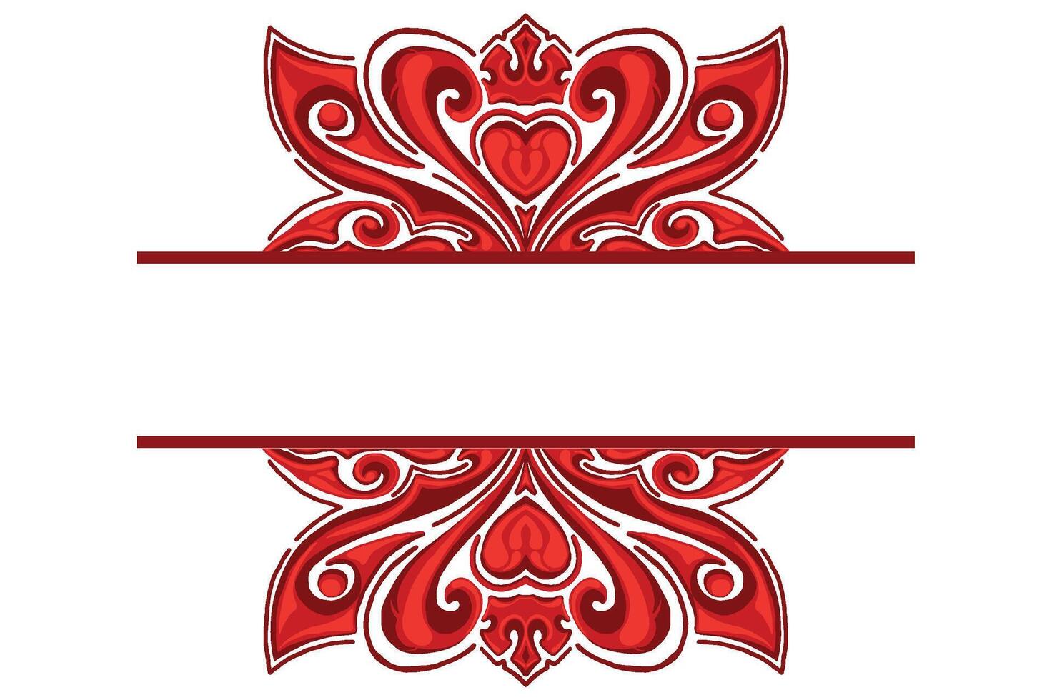 Red Orament Frame Border Vector For Decoration Design
