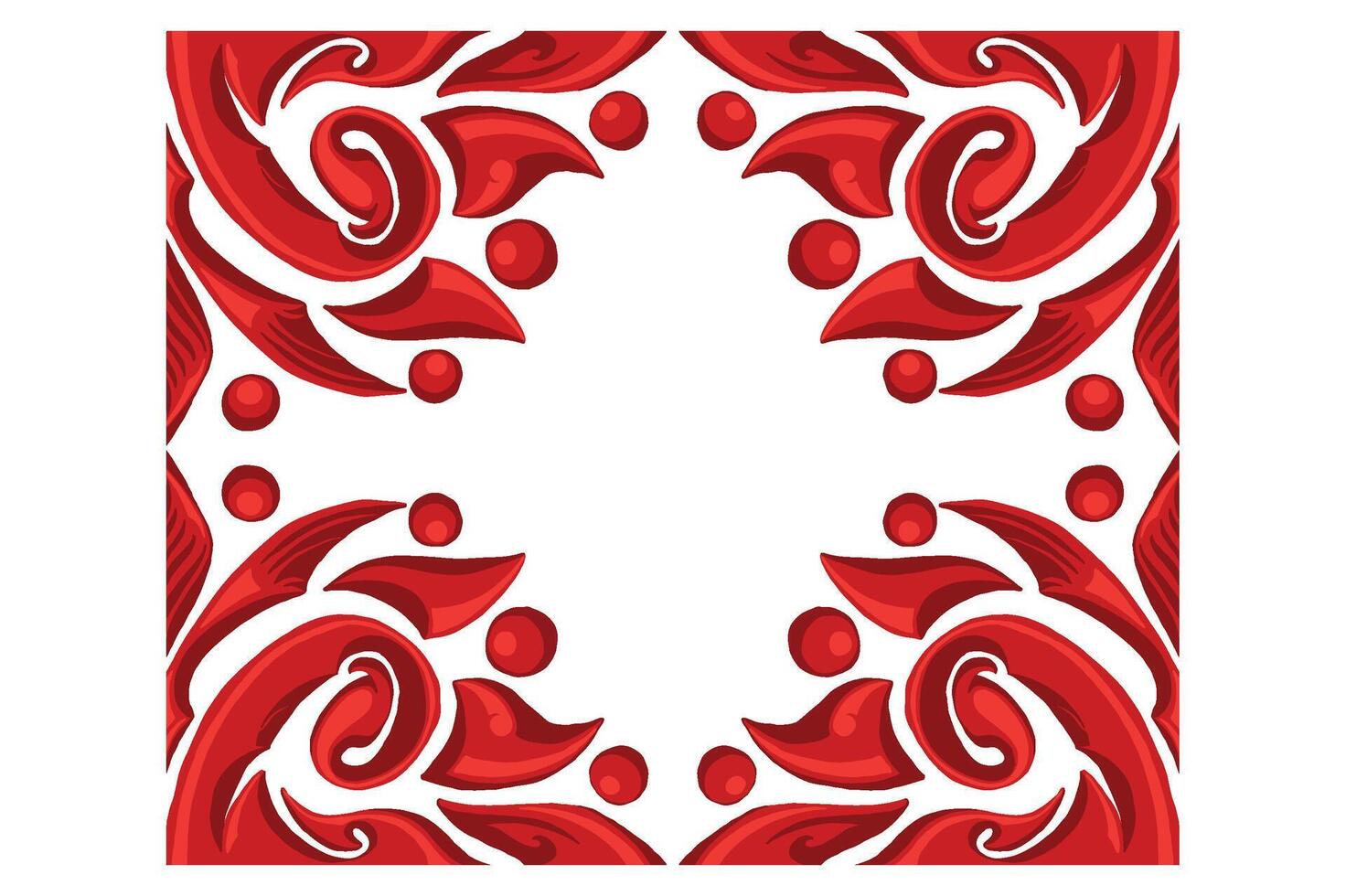 Red Orament Frame Border Vector For Decoration Design