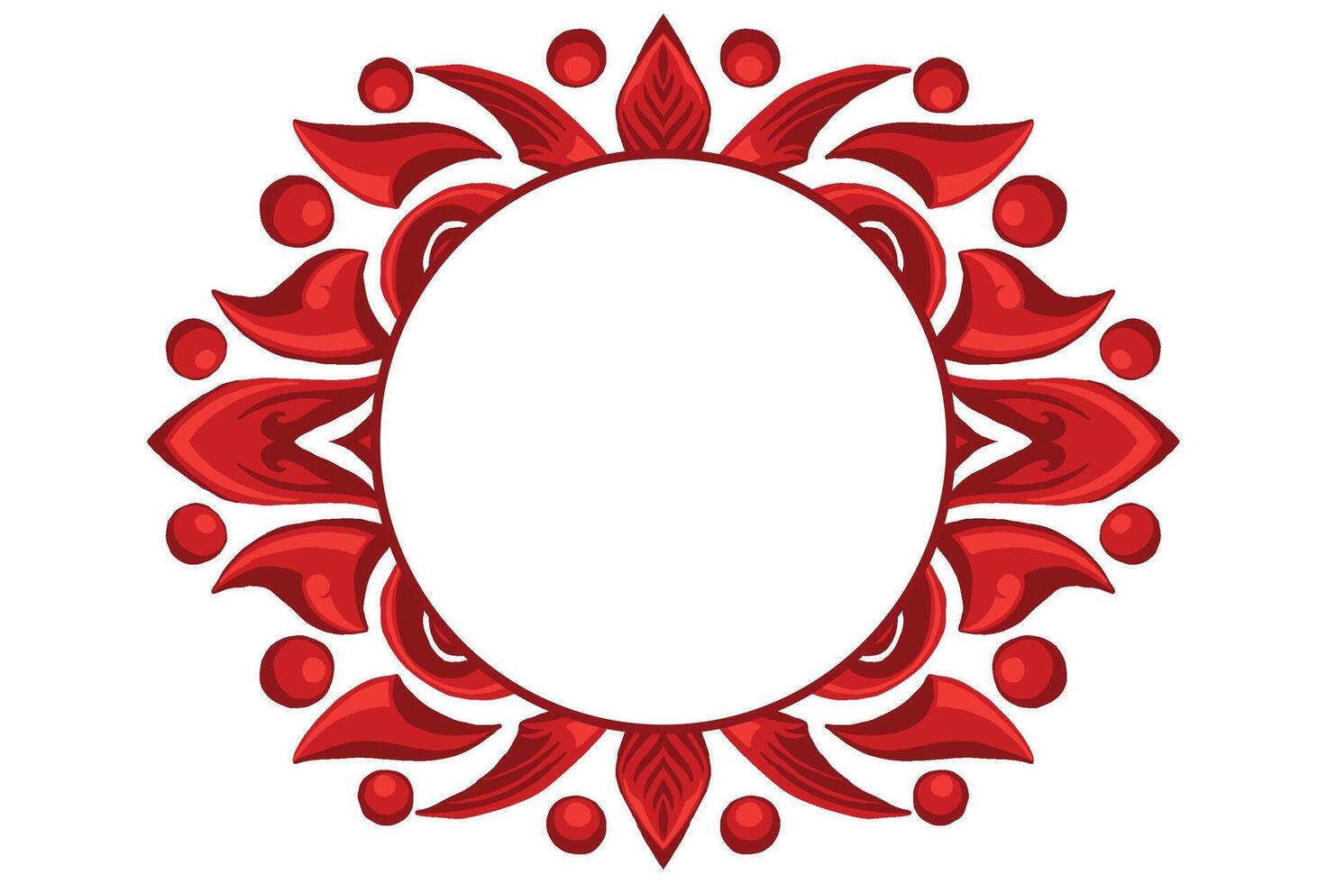 Red Orament Frame Border Vector For Decoration Design