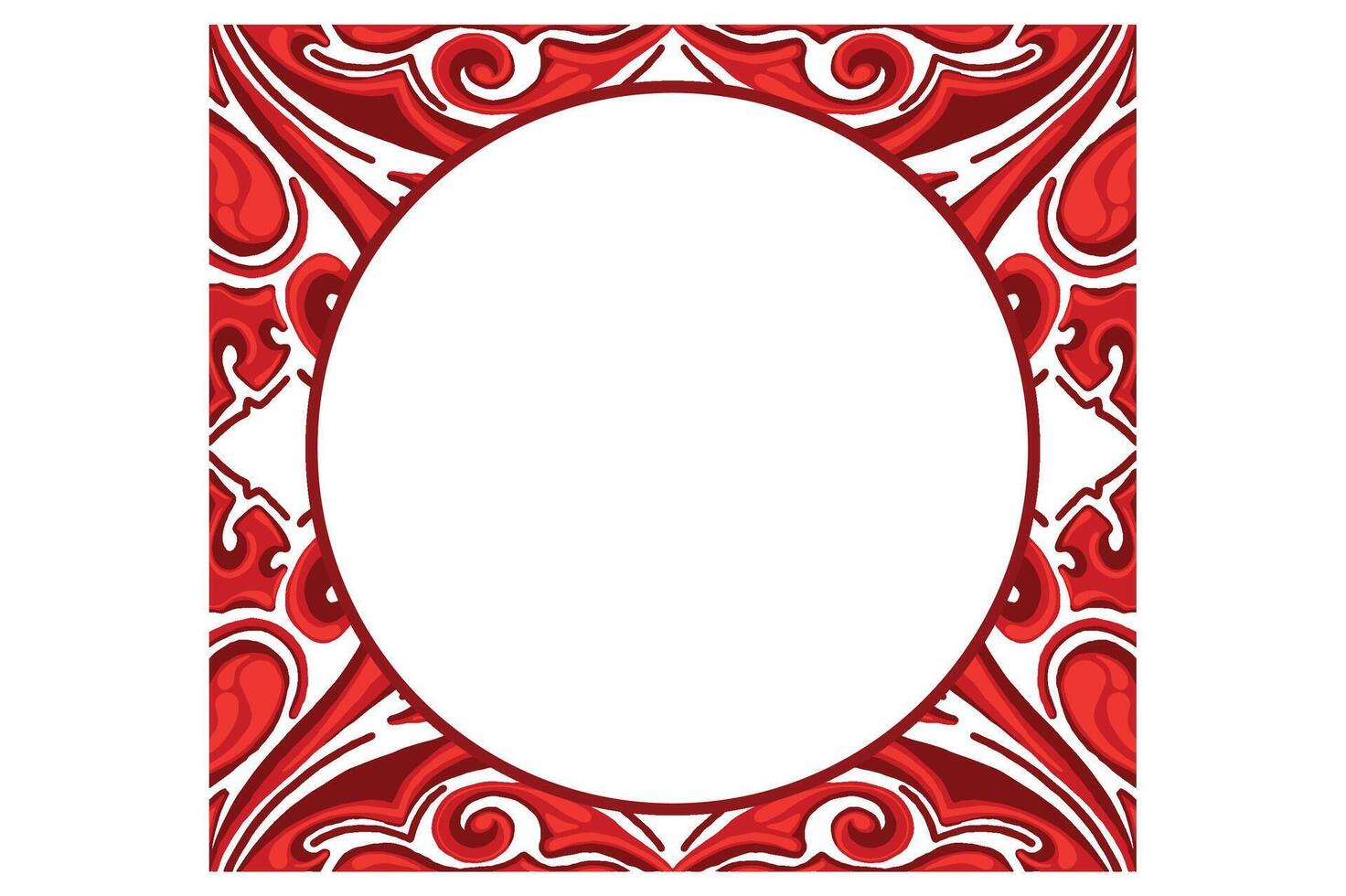 Red Orament Frame Border Vector For Decoration Design