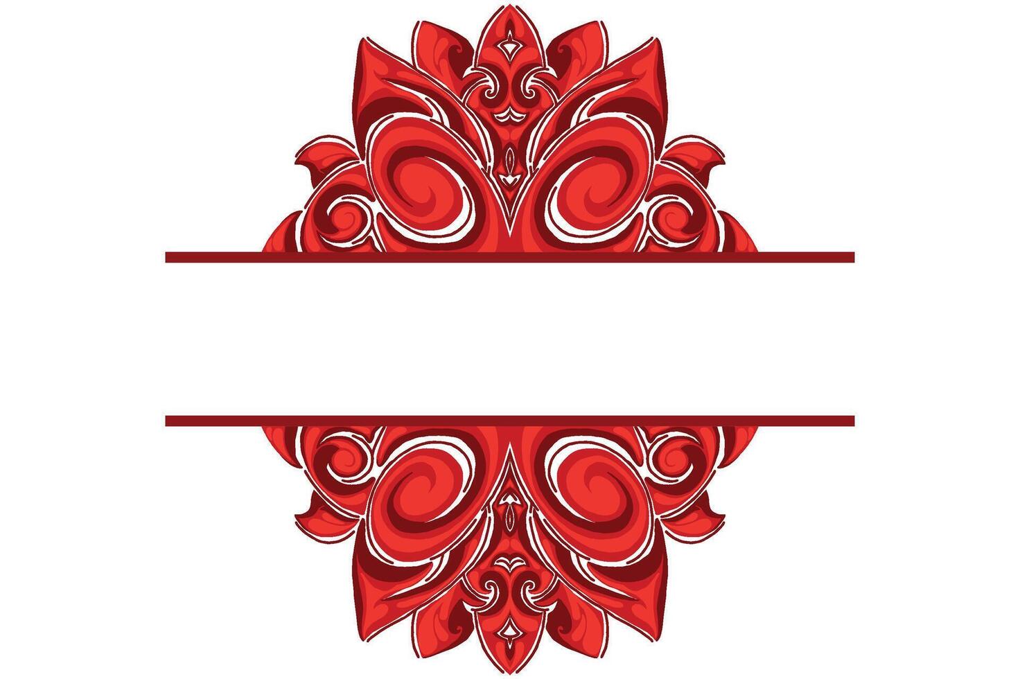 Red Orament Frame Border Vector For Decoration Design