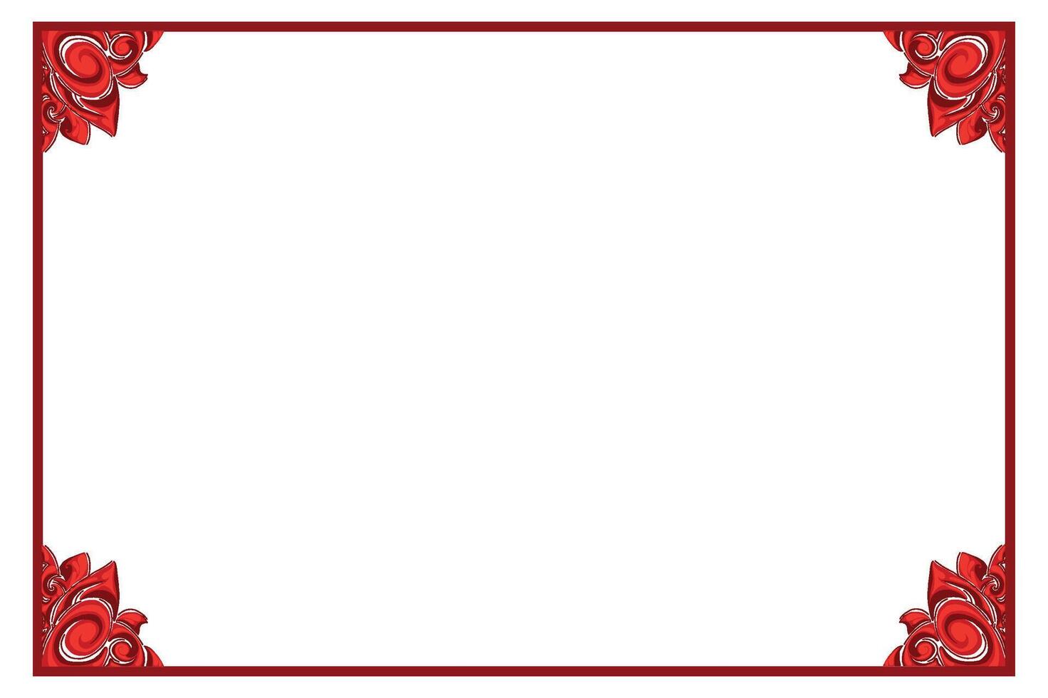 Red Orament Frame Border Vector For Decoration Design