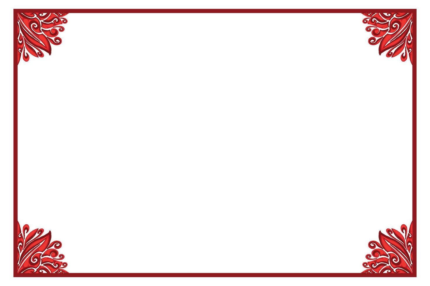 Red Orament Frame Border Vector For Decoration Design