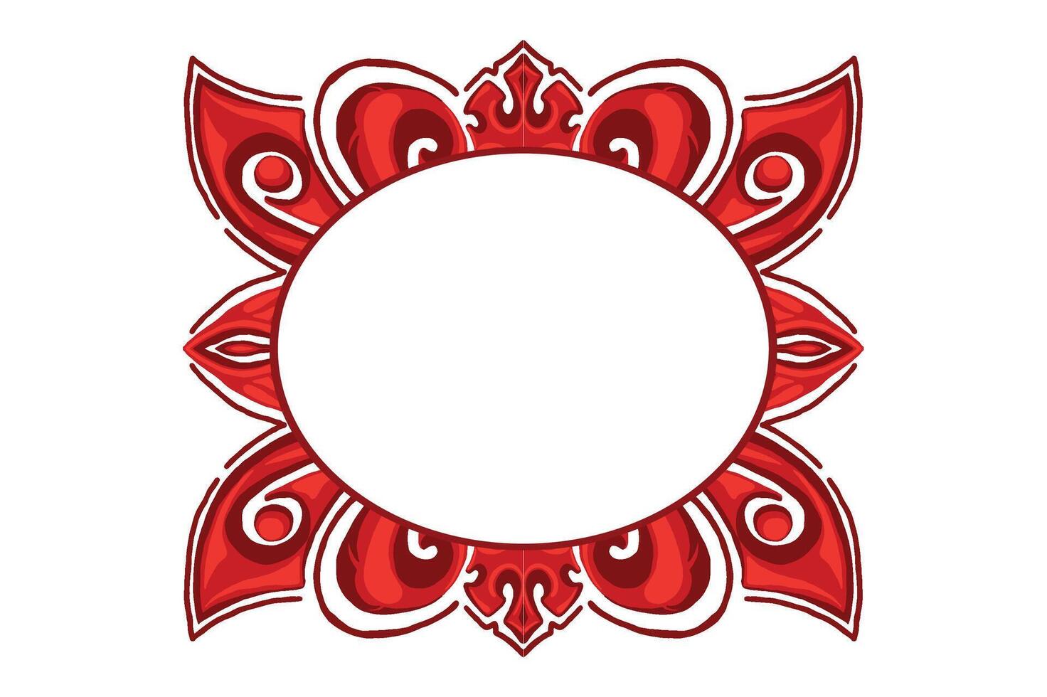 Red Orament Frame Border Vector For Decoration Design