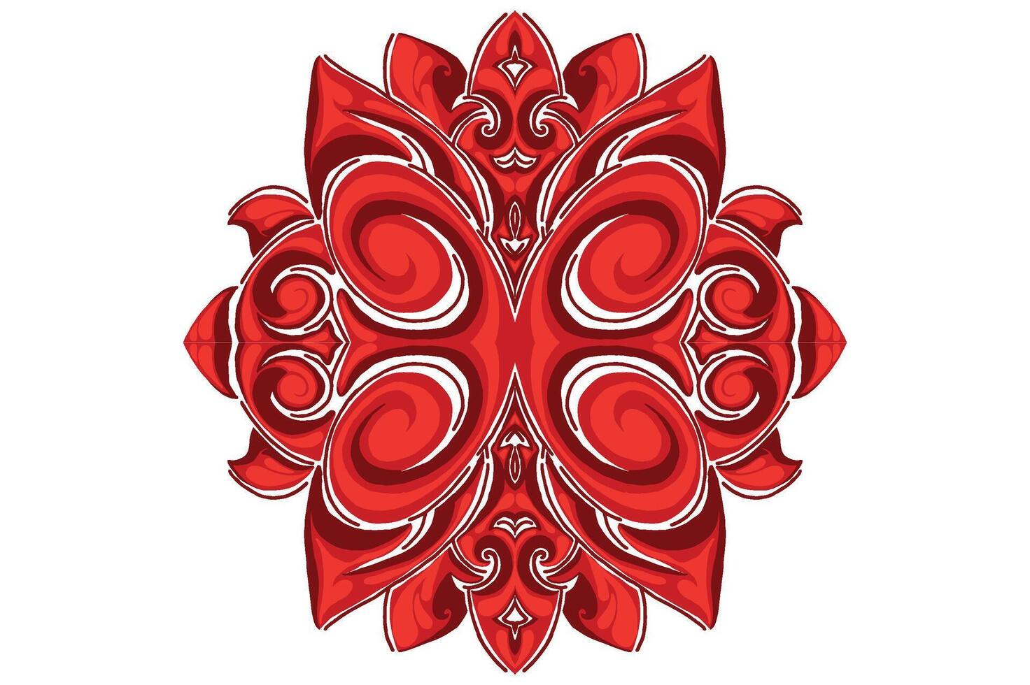 Red Orament Frame Border Vector For Decoration Design