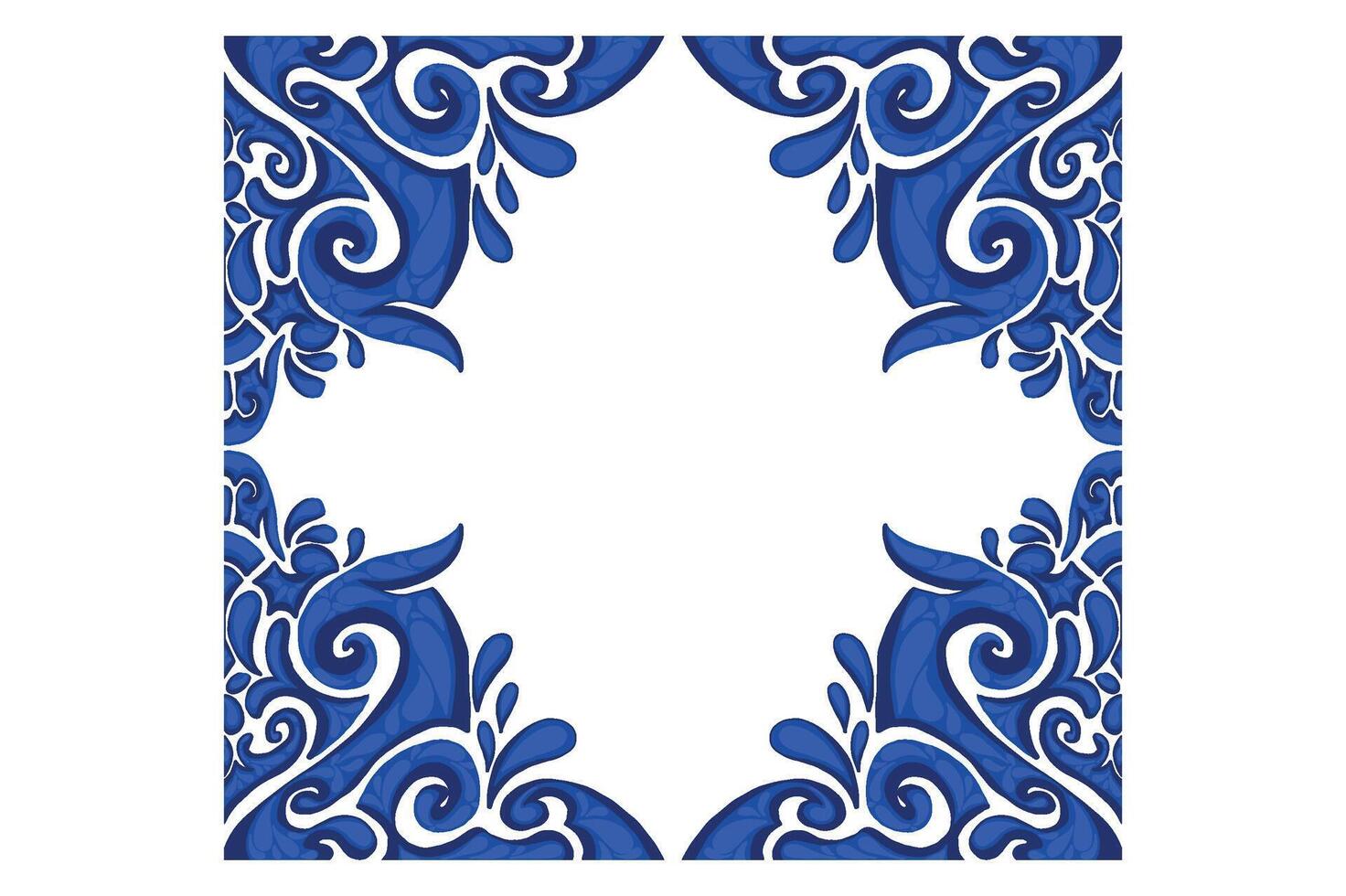 Blue Ornament Frame Border Vector Design For Decorative Element