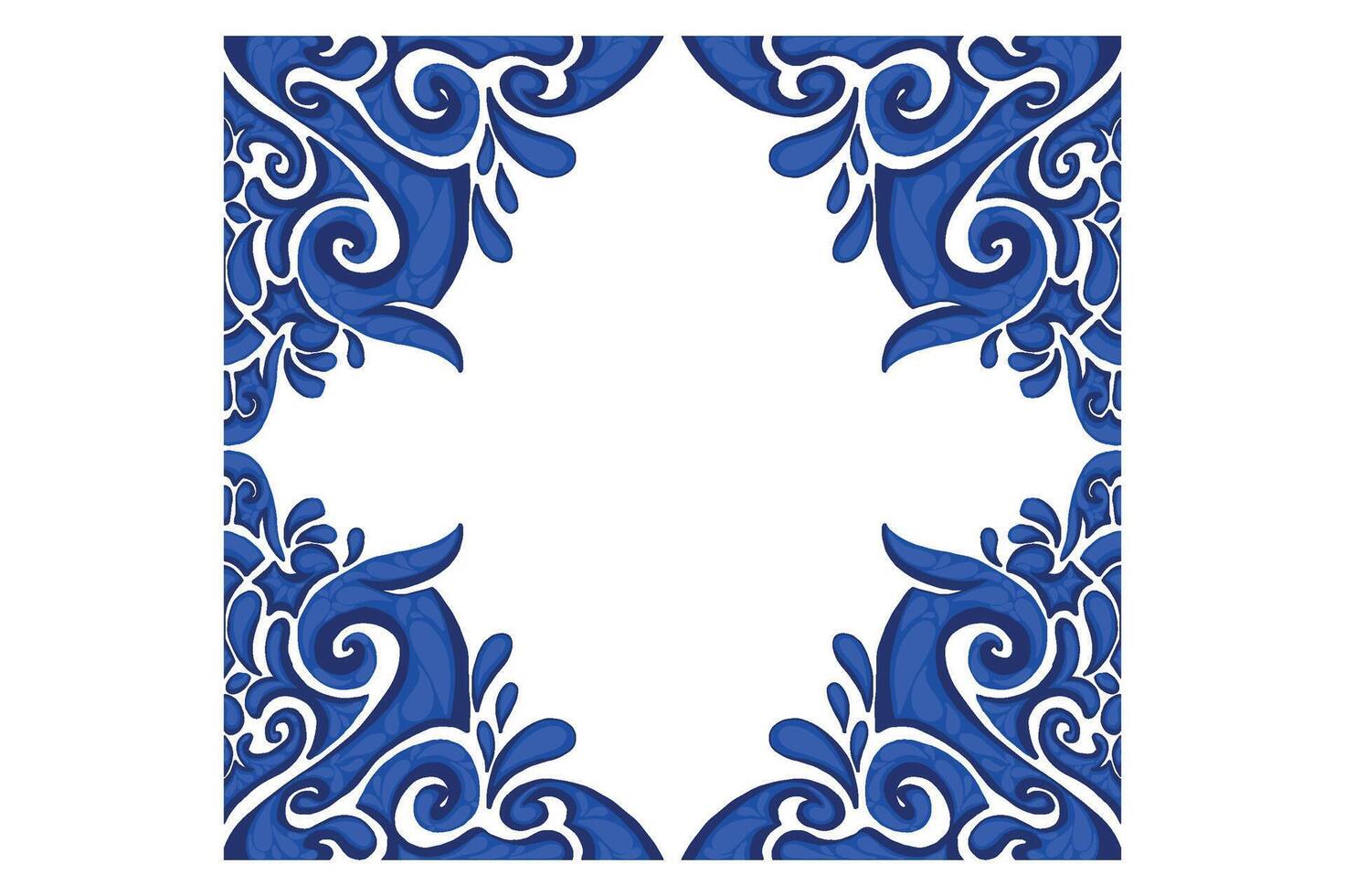 Blue Ornament Frame Border Vector Design For Decorative Element