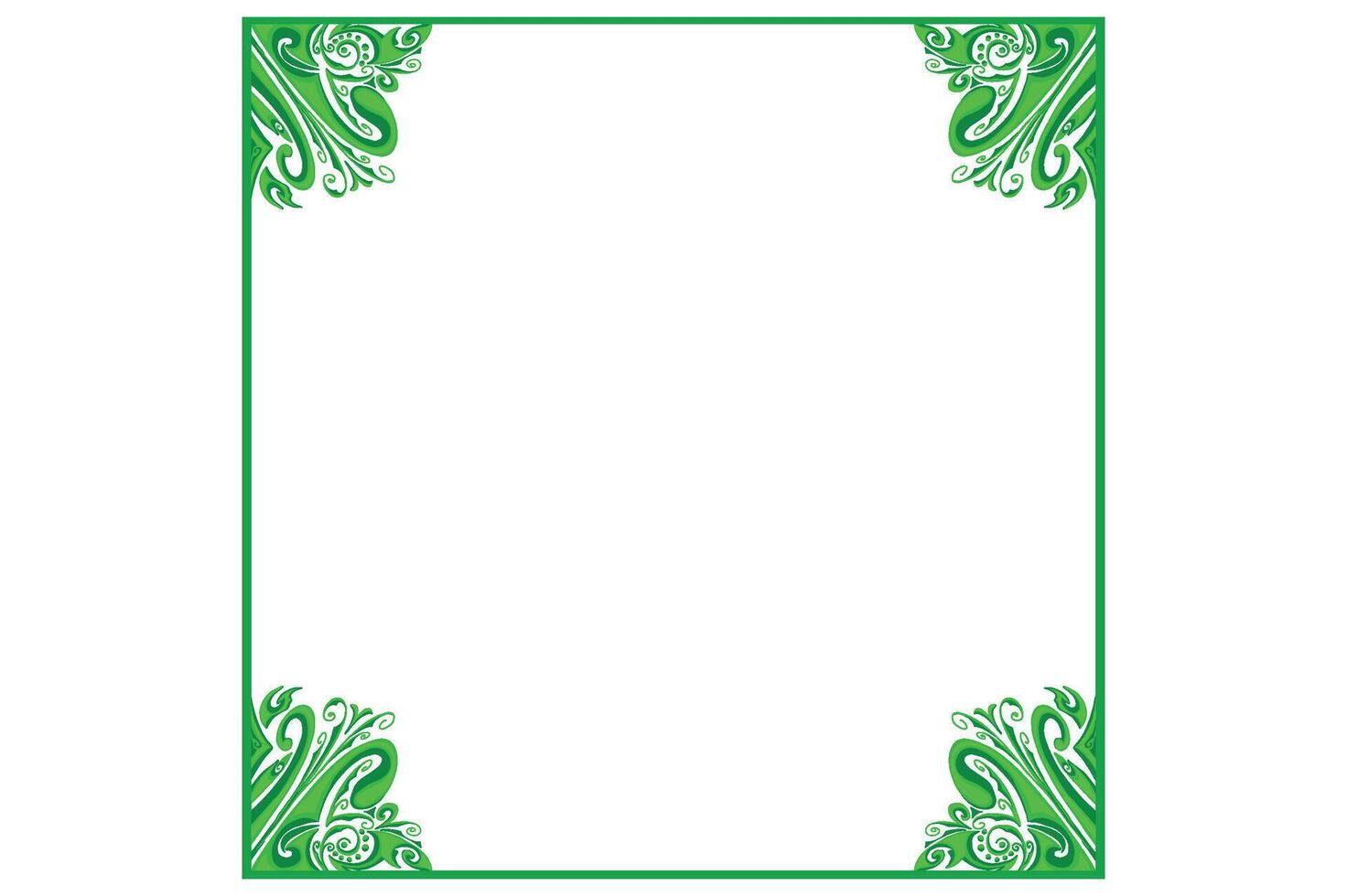 Green Ornament Frame Border Vector Design For Decoration