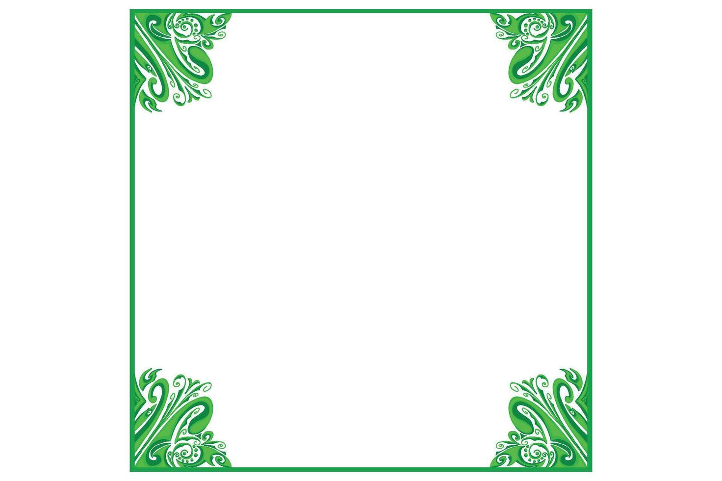 Green Ornament Frame Border Vector Design For Decoration