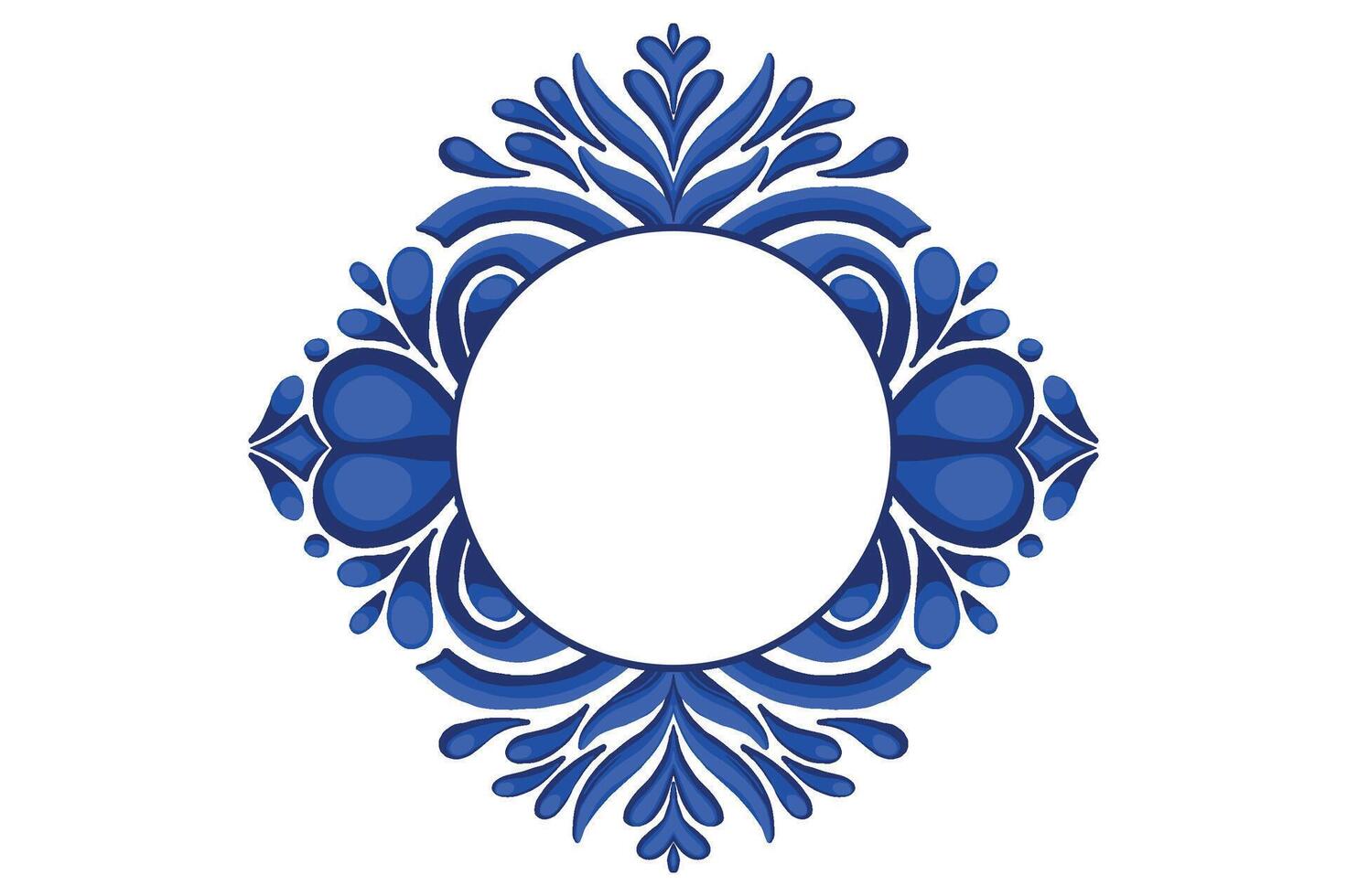 Blue Ornament Frame Border Vector Design For Decorative Element