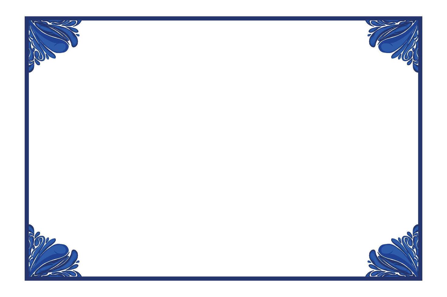 Blue Ornament Frame Border Vector Design For Decorative Element
