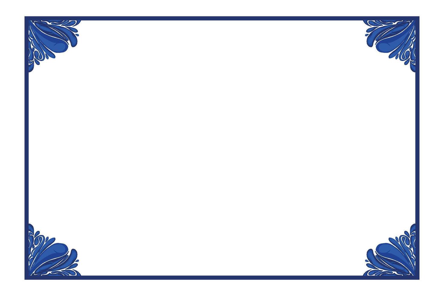 Blue Ornament Frame Border Vector Design For Decorative Element