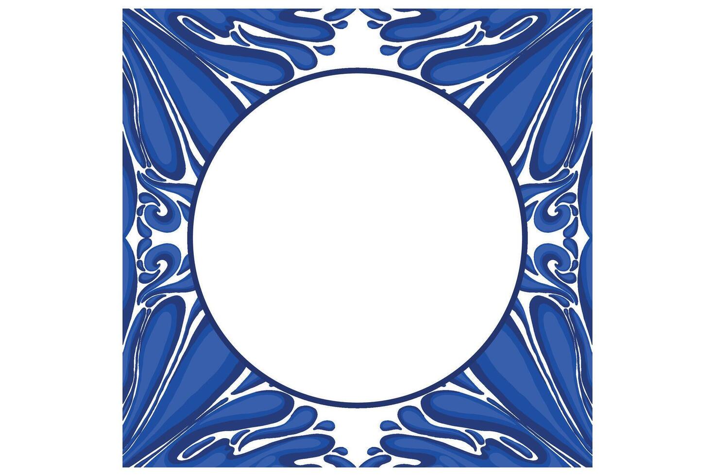 Blue Ornament Frame Border Vector Design For Decorative Element