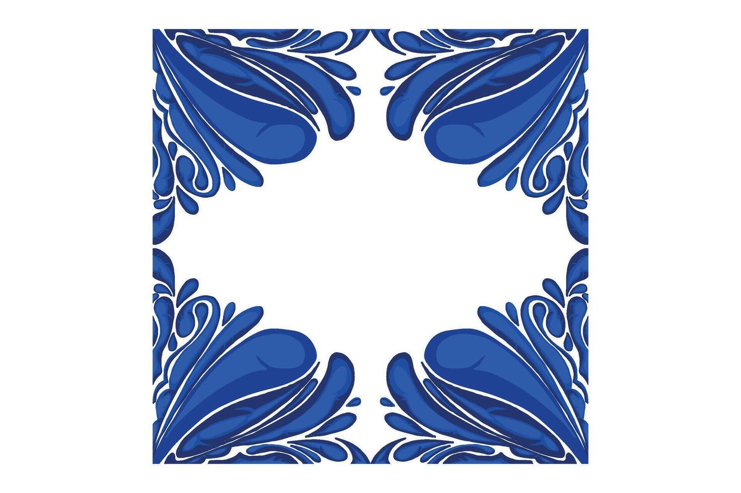 Blue Ornament Frame Border Vector Design For Decorative Element