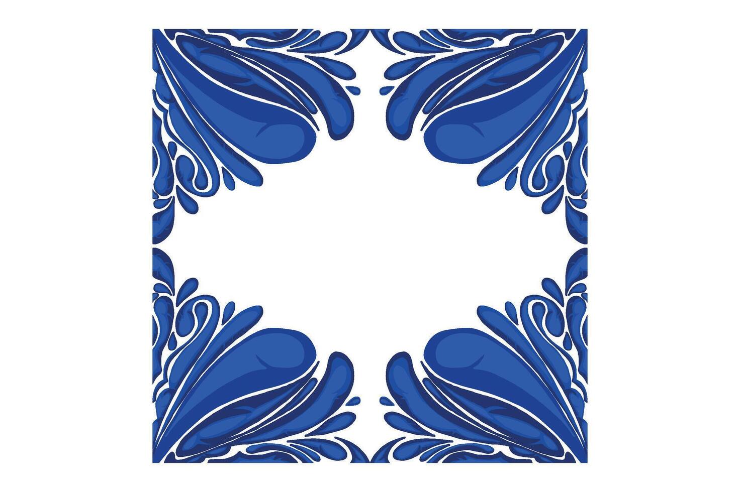 azul ornamento marco frontera vector diseño para decorativo elemento