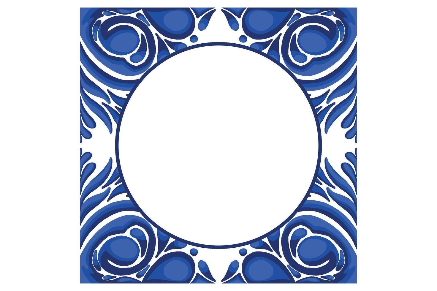 Blue Ornament Frame Border Vector Design For Decorative Element