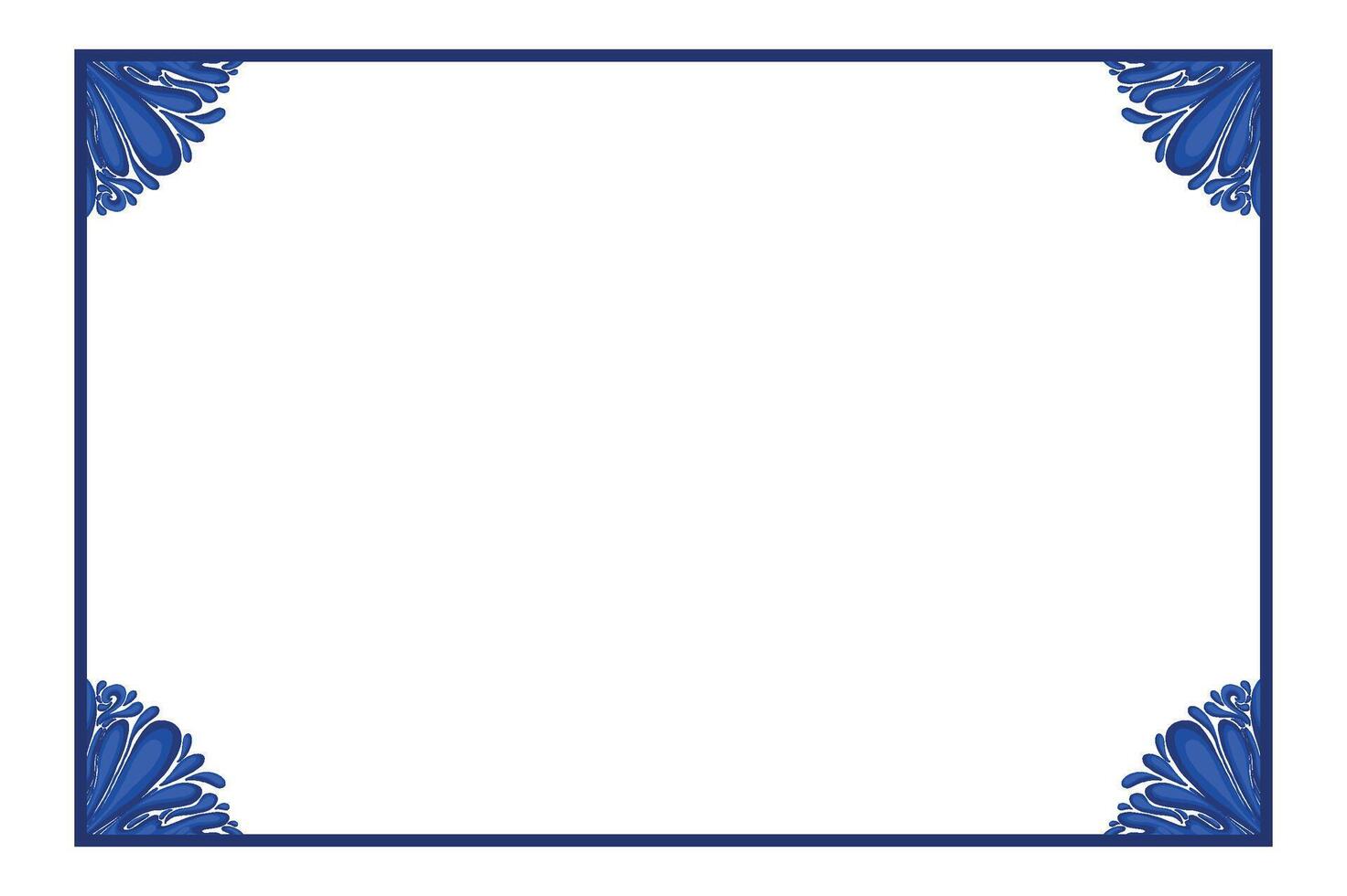 Blue Ornament Frame Border Vector Design For Decorative Element