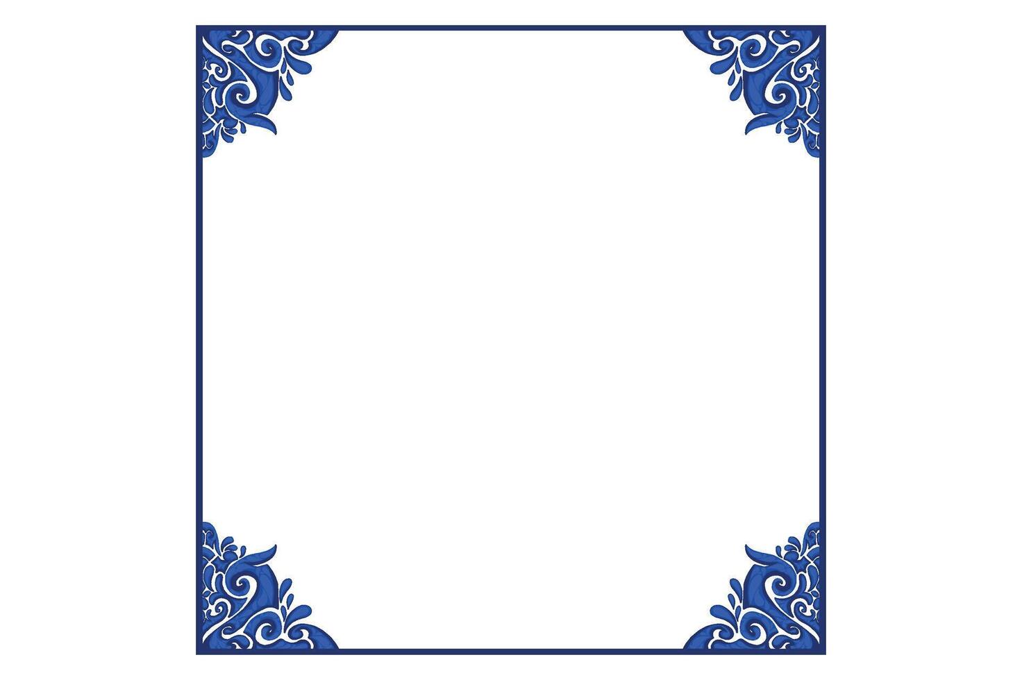 Blue Ornament Frame Border Vector Design For Decorative Element