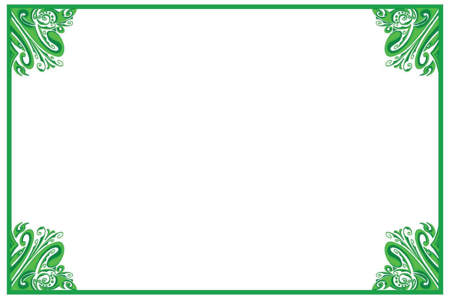 Green Ornament Frame Border Vector Design For Decoration