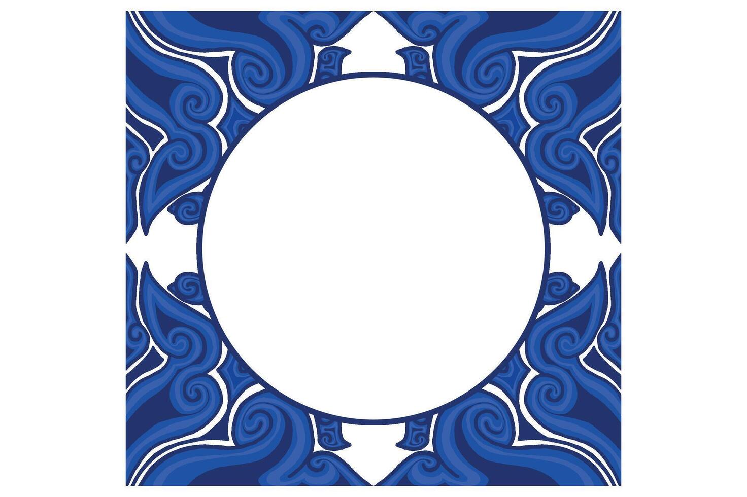 Blue Ornament Frame Border Vector Design For Decorative Element
