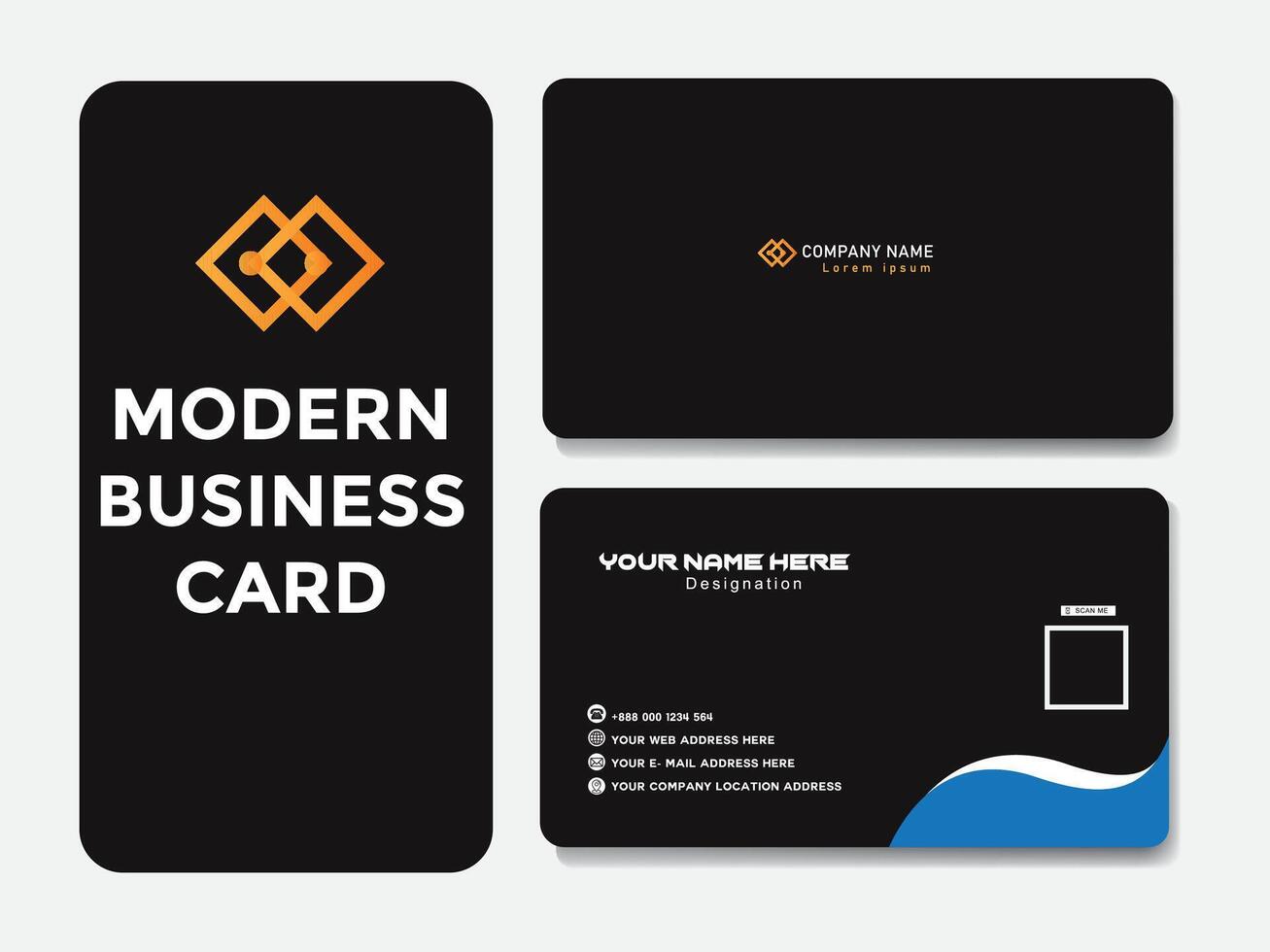 Vector elegant minimal black and gradient business card template