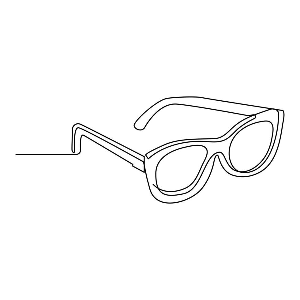 vector en uno continuo uno línea dibujo de ojo lentes. gafas de sol uno línea diseño aislado en blanco antecedentes.