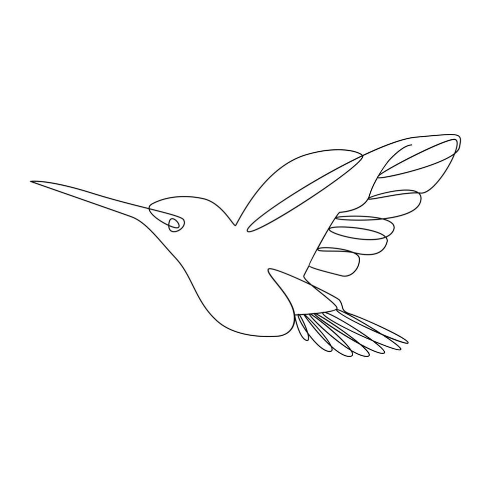 Vector in one continuous line drawing of humming bird best use for logo, poster, banner and background.