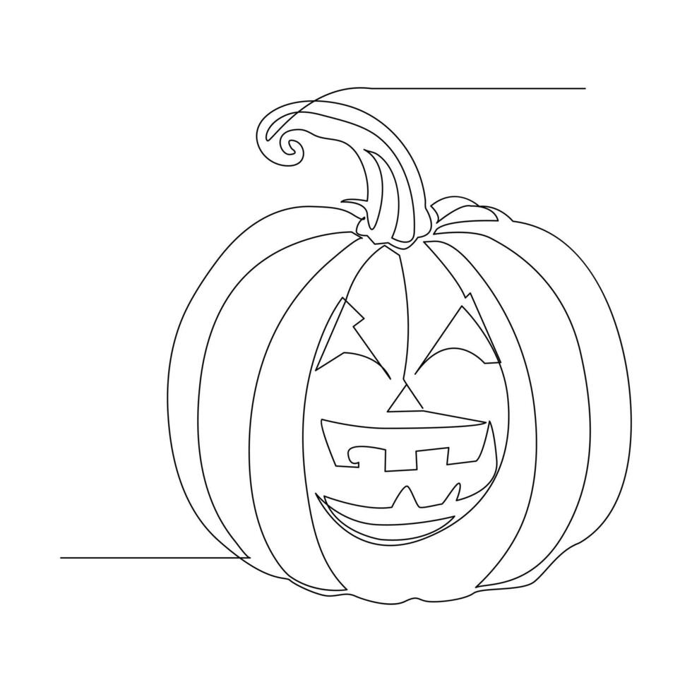 Vector in one continuous line drawing of pumpkin illustration concept of vegetables minimal design