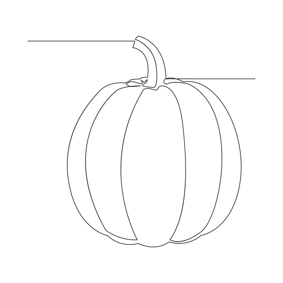vector en uno continuo línea dibujo de calabaza ilustración concepto de vegetales mínimo diseño