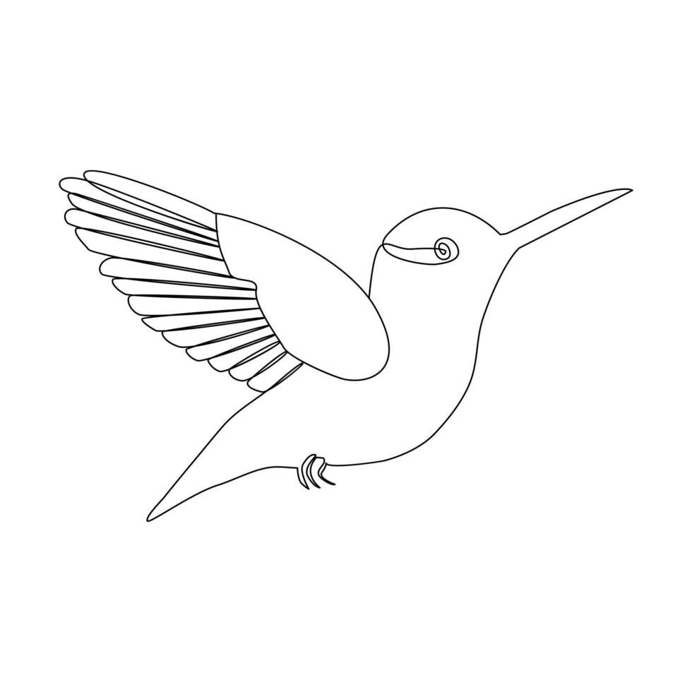 Vector in one continuous line drawing of humming bird best use for logo, poster, banner and background.