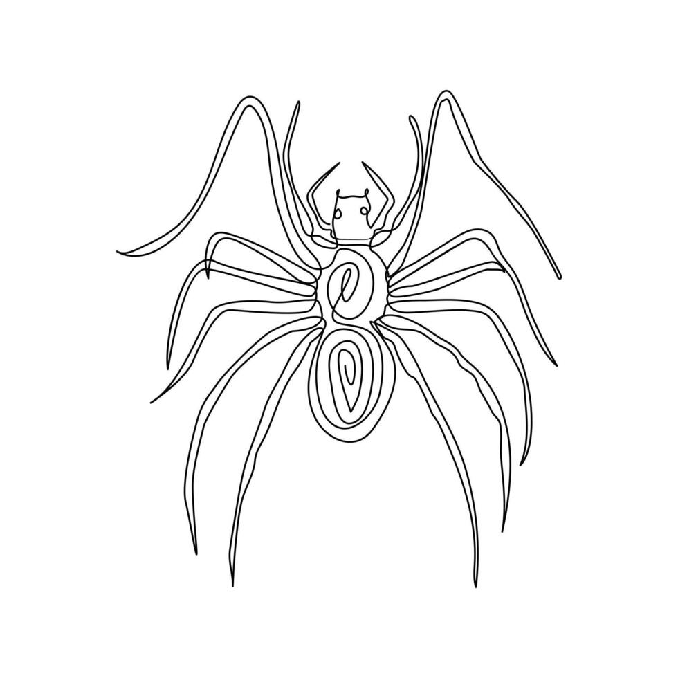 vector en uno continuo línea dibujo de araña ilustración mínimo diseño editable carrera