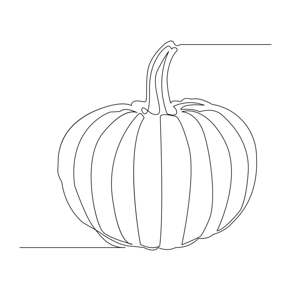 vector en uno continuo línea dibujo de calabaza ilustración concepto de vegetales mínimo diseño
