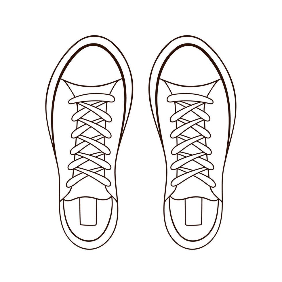 zapatilla de deporte zapato para hombre y mujer icono en línea Arte estilo. minimalista contorno logo para Zapatos tienda. vector ilustración aislado en un blanco antecedentes.