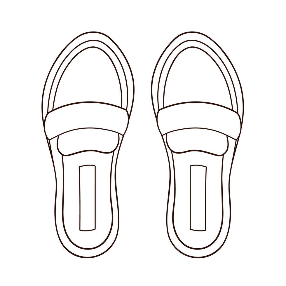 mocasines zapatos, casual calzado para hombre y mujer. línea Arte estilo icono, logo para zapato almacenar. vector ilustración aislado en un blanco antecedentes.