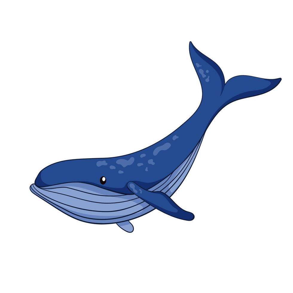 ballena dibujos animados ilustración en dibujos animados estilo. submarino animal vida. vector ilustración aislado en un blanco antecedentes.