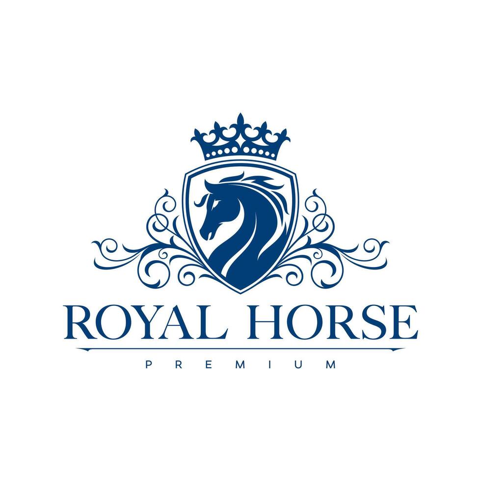 caballo logo diseño. elegante y lujo caballo logo concepto. vector logo modelo