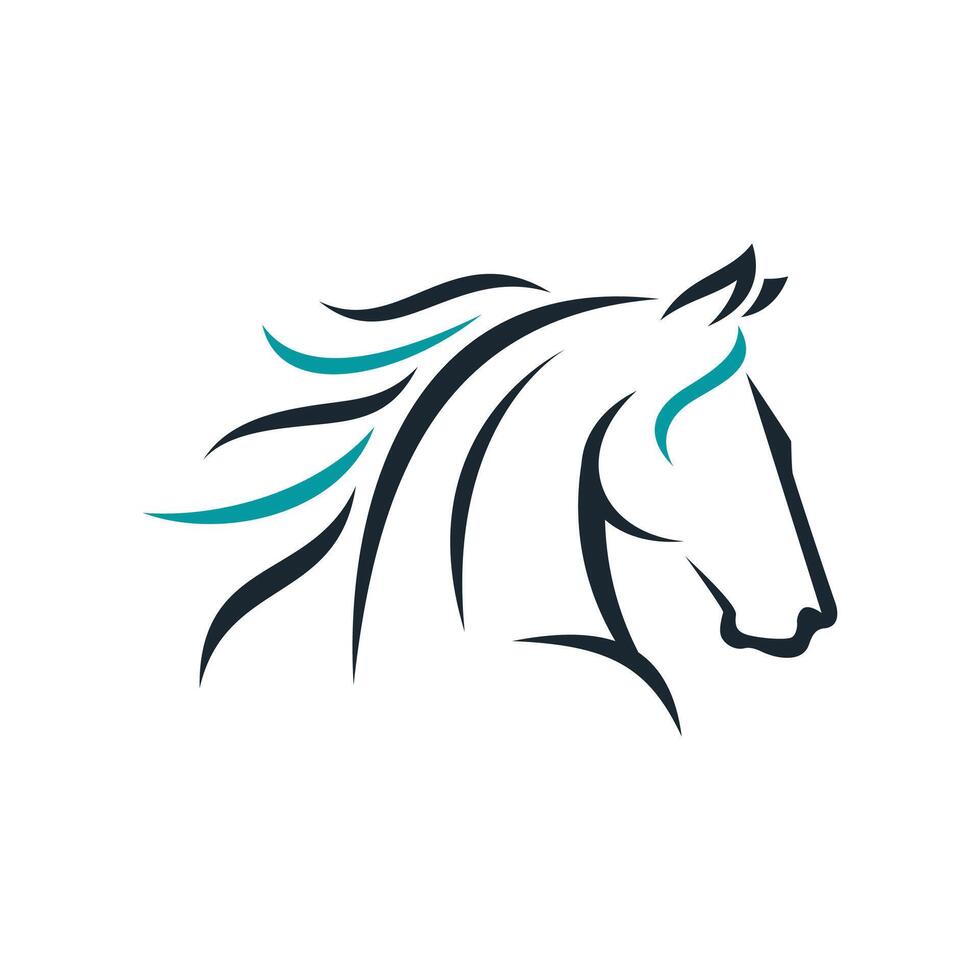 Line Art Horse Head Logo Template Vector illustration