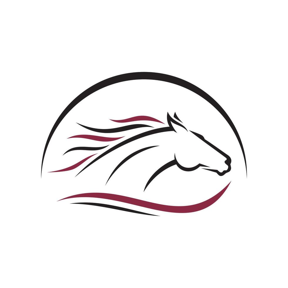 Equestrian Horse Racing Logo Template. Vector Illustration