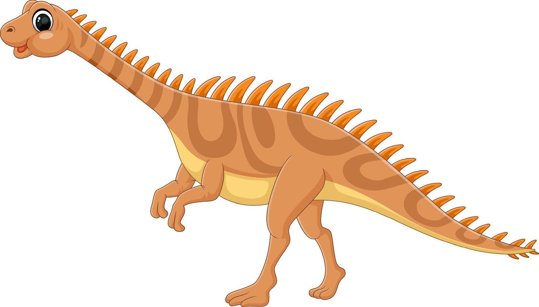 Cartoon ignavusaurus dinosaur on white background vector