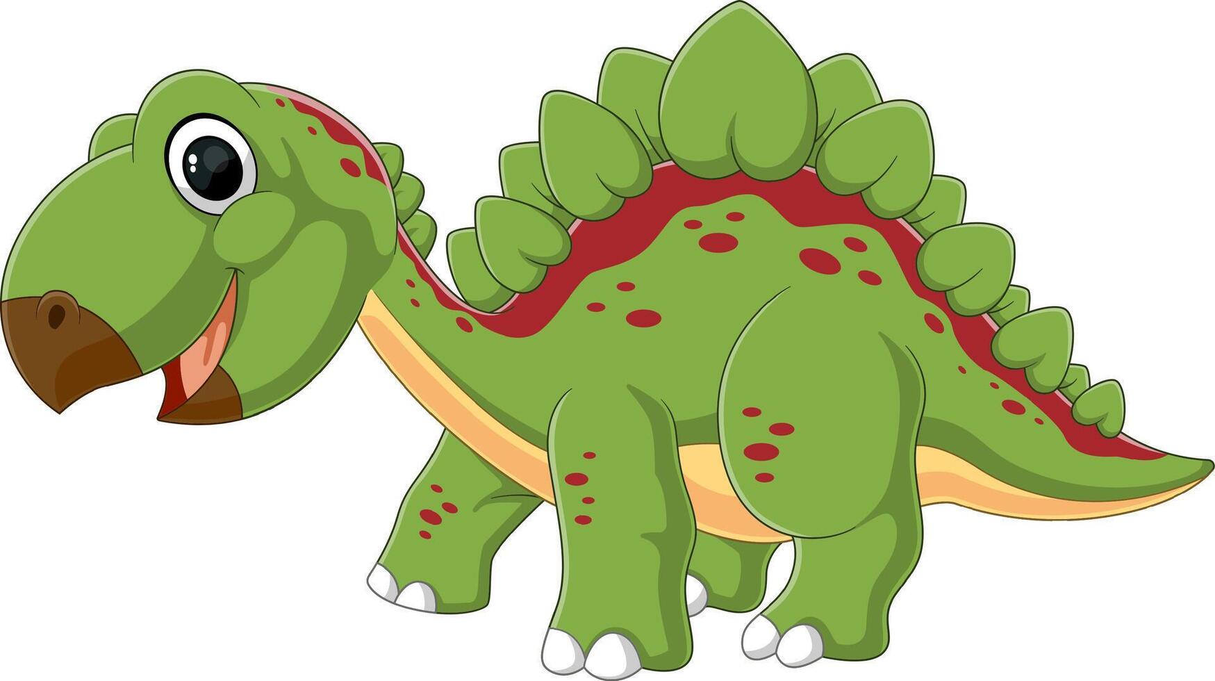 Cartoon stegosaurus dinosaur on white background vector