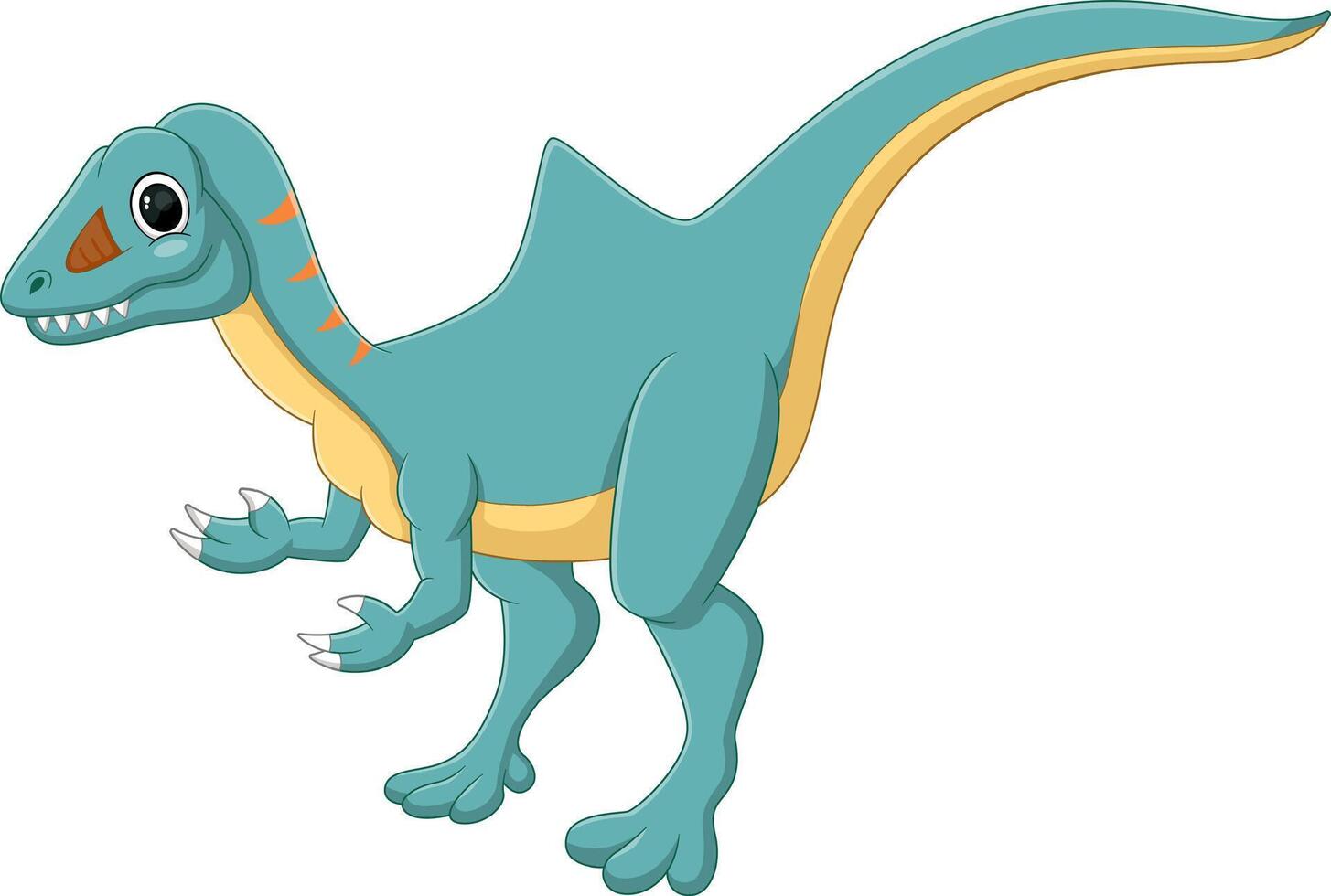 Cartoon concavenator dinosaur on white background vector