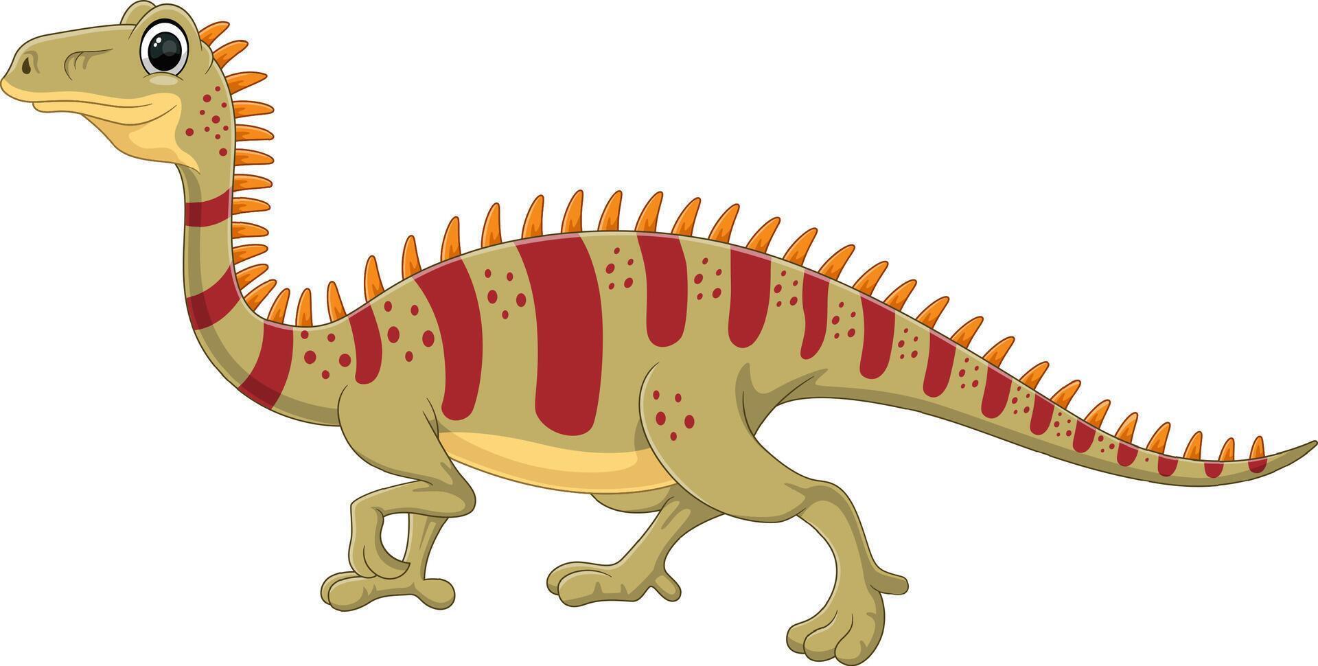 Cartoon unayasaurus dinosaur on white background vector