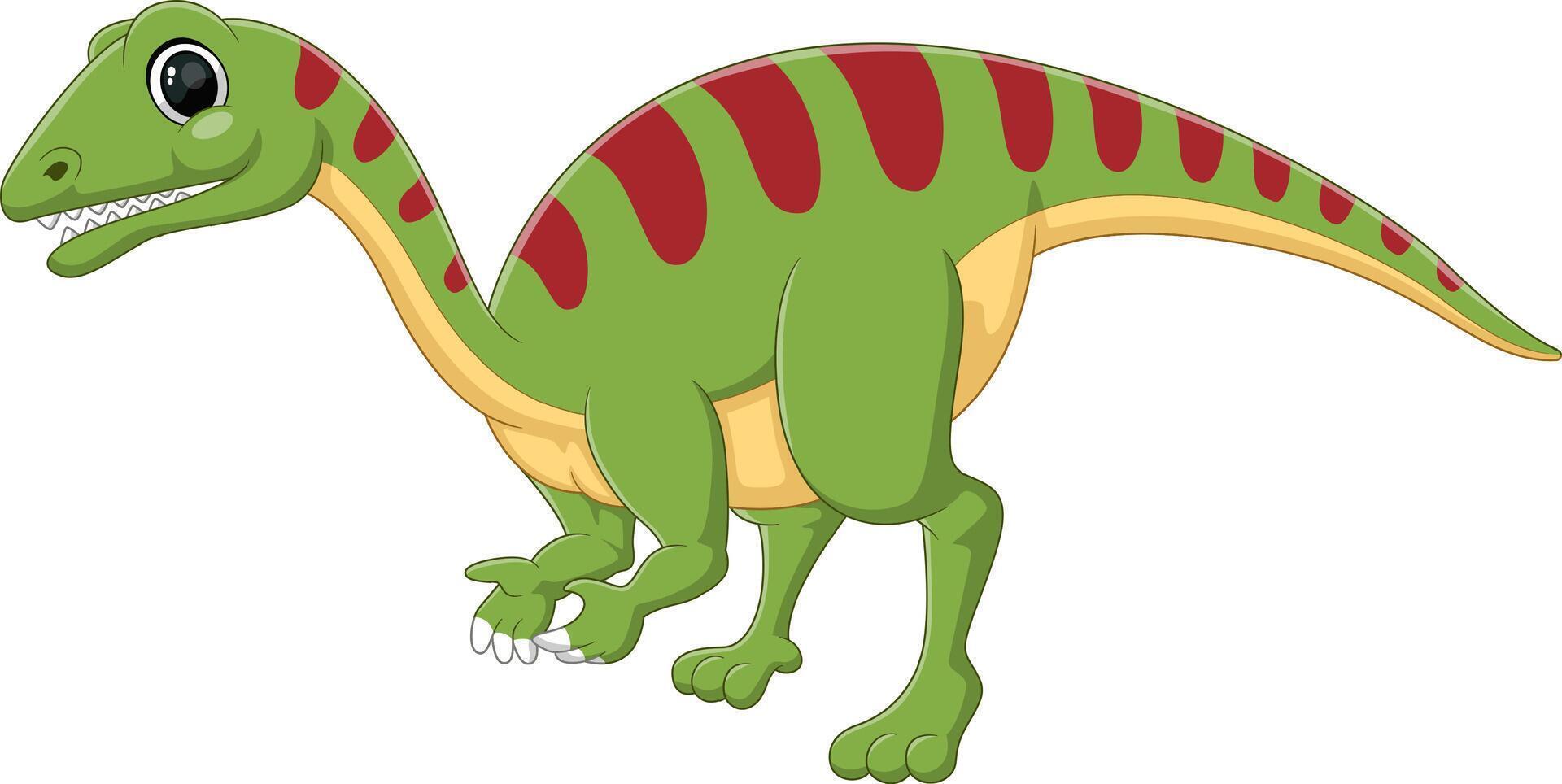Cartoon efraasia dinosaur on white background vector