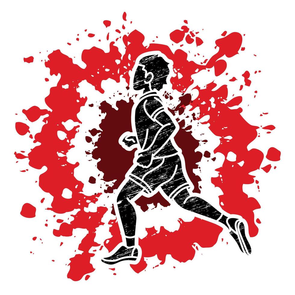 A Boy Start Running Action Jogging A Child Movement vector