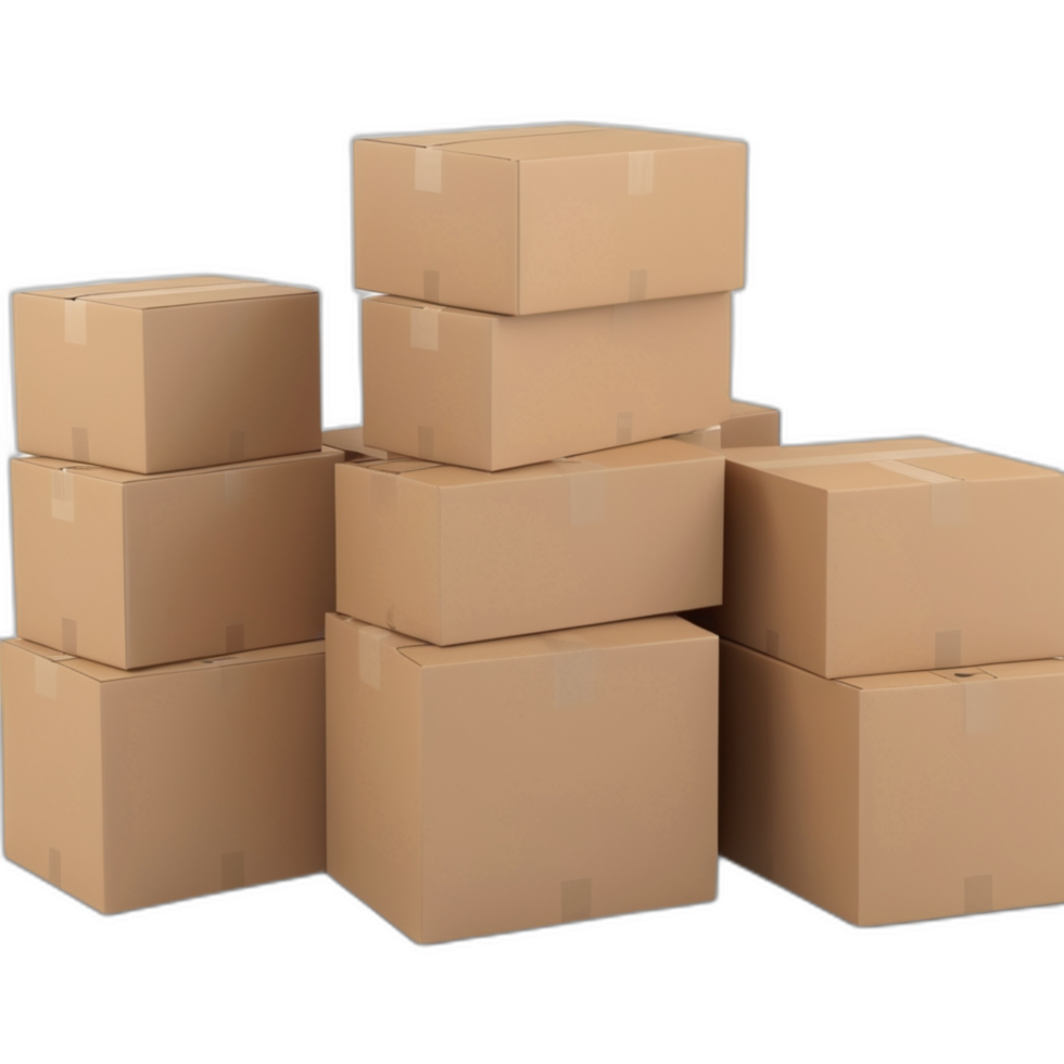 3d rendered Cardboard boxes png