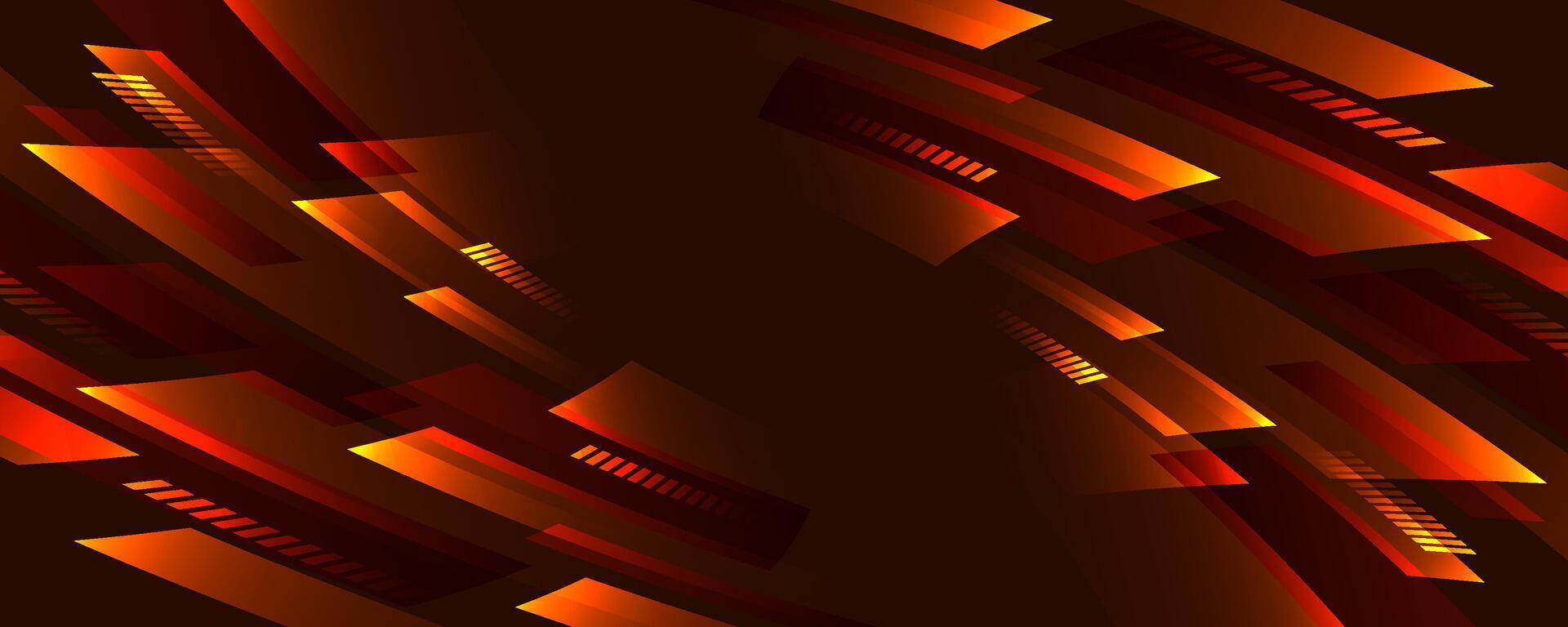 3D brown techno geometric background on dark space with glow lines motion effect decoration. Modern graphic design element high speed panoramic style concept for banner, flyer, card, or brochure cover vector